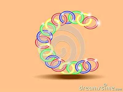 O cross O become C color Vector Illustration