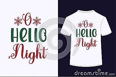 O Hello Night Vector T-shirt Design Vector Illustration