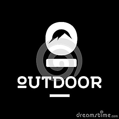 O letter, mountain, peak, summit logo design Vector Illustration