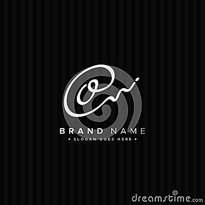 O Letter Signature Logo - Initial Alphabet for O - Hand Drawn O Logo Vector Illustration