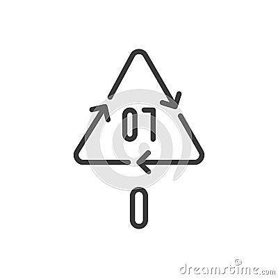 O 07 recycling code symbol. Plastic recycling vector Other Plastic Materials sign. Line design. Editable stroke Vector Illustration