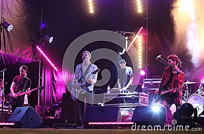 O.Torvald band performs on stage during rock-concert Editorial Stock Photo