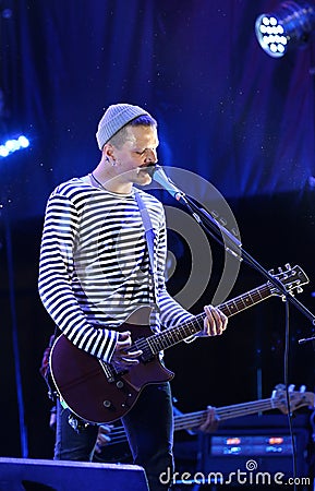 O.Torvald band performs on stage during rock-concert Editorial Stock Photo