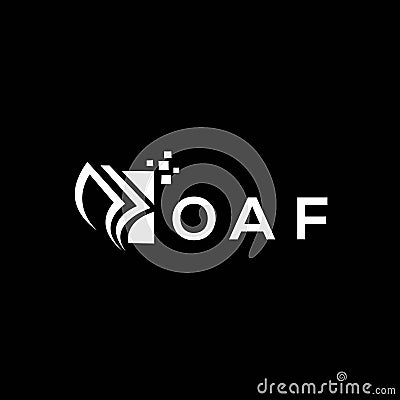 OAF credit repair accounting logo design on BLACK background. OAF creative initials Growth graph letter logo concept. OAF business Vector Illustration