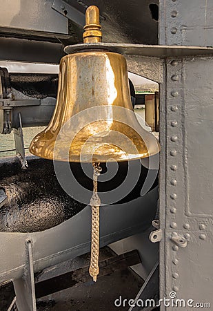 Ship bell of submarine USS Bowfin in Pearl Harbor, Oahu, Hawaii, USA Editorial Stock Photo