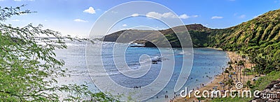 Oahu's Most Famous Beach, Hanauma Bay, Oahu Hawaii Stock Photo