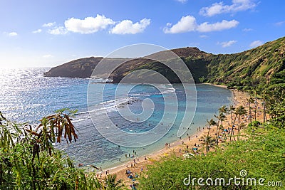 Oahu's Most Famous Beach, Hanauma Bay, Oahu Hawaii Stock Photo