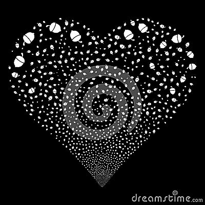 Oak Acorn Fireworks Heart Cartoon Illustration