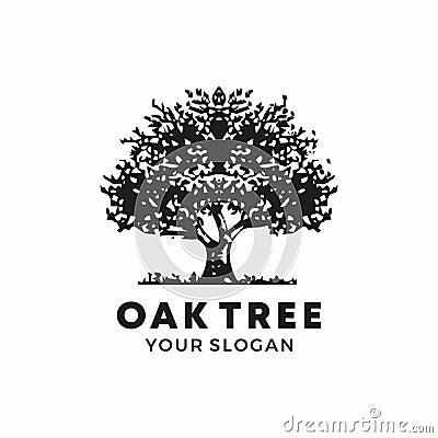 Oak Tree genus Quercus Vector Illustration