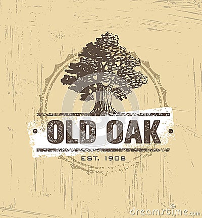 Oak Tree Logo Vector Design Vector Illustration