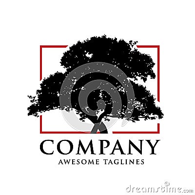 Oak tree logo vector illustration Vector Illustration