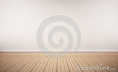 Oak wood floor with white wall Stock Photo