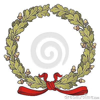 Oak Wreath Vector Illustration