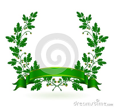 Oak Wreath Vector Illustration