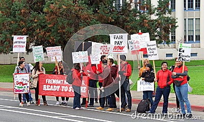 Teacher protest walkout, Oakland, CA Editorial Stock Photo