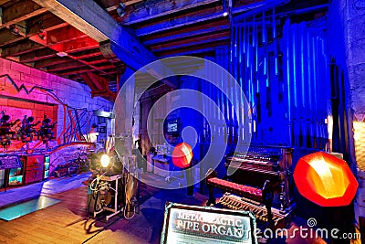 Oamaru New Zealand. Steampunk HQ Art gallery. The metagalactic pipe organ Editorial Stock Photo