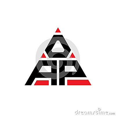 OAP triangle letter logo design with triangle shape. OAP triangle logo design monogram. OAP triangle vector logo template with red Vector Illustration
