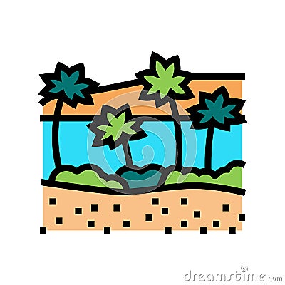 oasis in african desert color icon vector illustration Vector Illustration