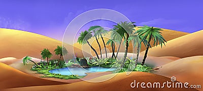 Oasis in a Desert Stock Photo