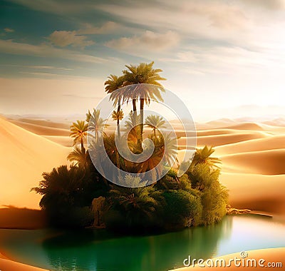 Oasis in the desert Stock Photo