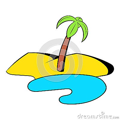 Oasis in the desert icon cartoon Vector Illustration