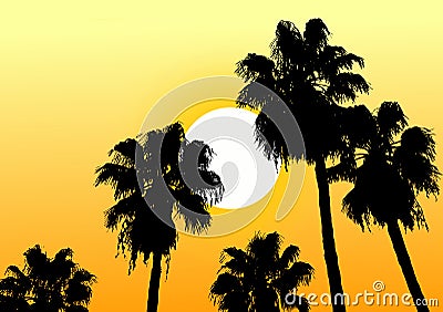 Oasis desert sun Vector Illustration