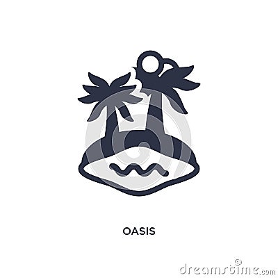 oasis icon on white background. Simple element illustration from africa concept Vector Illustration