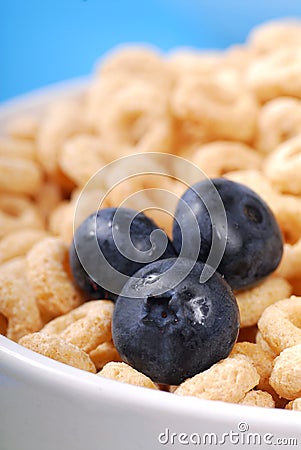 Oat cereal with blueberries Stock Photo