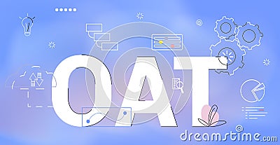 OAT Operational Acceptance Testing Service as part of a quality management system Vector Illustration