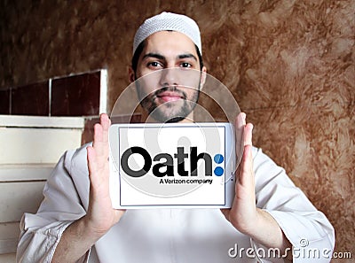 Oath company logo Editorial Stock Photo