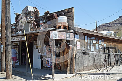 Oatman, Gift Shop With Coffin On Route 66. Editorial Stock Photo