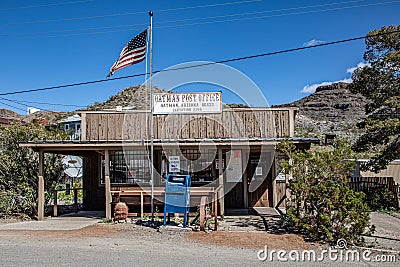 old post offrice of Oatman, the historic small town at Route 66 Editorial Stock Photo