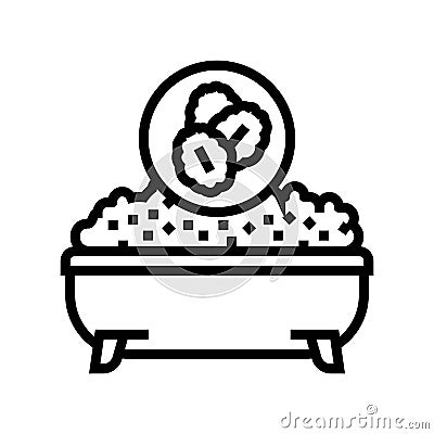 oatmeal baths dry skin line icon vector illustration Vector Illustration