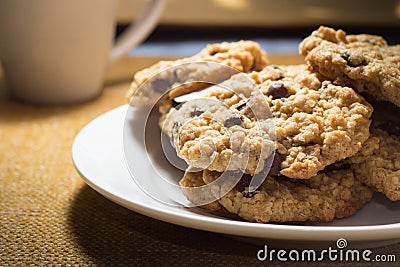 Oatmeal Chocolate Chip Cookies Stock Photo