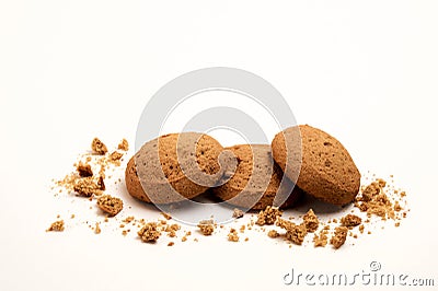 Oatmeal cookies closeup shot Stock Photo