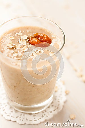 Oatmeal milkshake Stock Photo