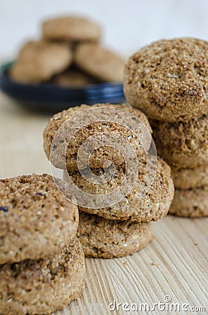 Oatmeal mini cookies Stock Photo