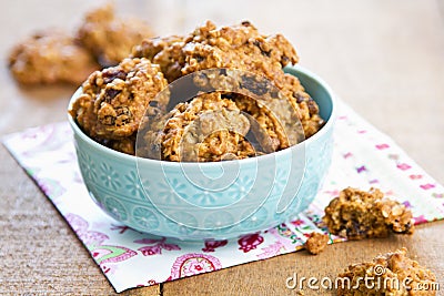 Oatmeal and raisin cookies Stock Photo