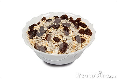 Oatmeal with raisins Stock Photo