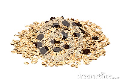 Oatmeal with raisins Stock Photo