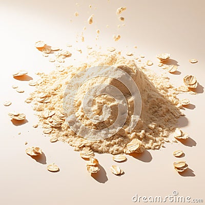 Organic Sculpting: A Cinematic Rendering Of Oatmeal And Hazelnut Stock Photo