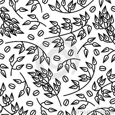Oats pattern background set. Isolated icon oats. Vector Vector Illustration