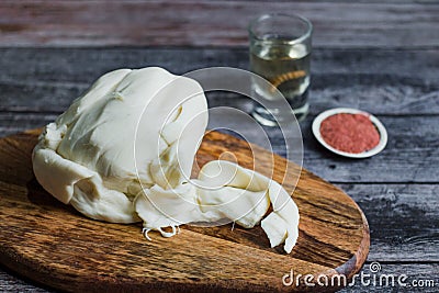 Oaxaca Chesse or queso oaxaca or quesillo is a Mexican fresh white Chesse from Mexico Stock Photo