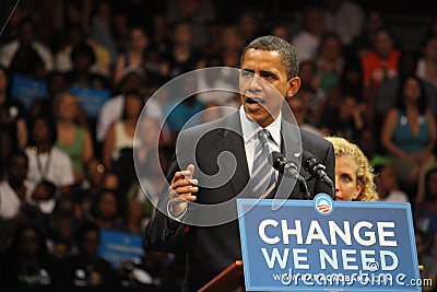 Obama on Campaign Editorial Stock Photo