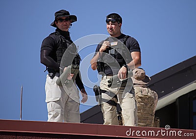 Obama campaign roof security team Editorial Stock Photo