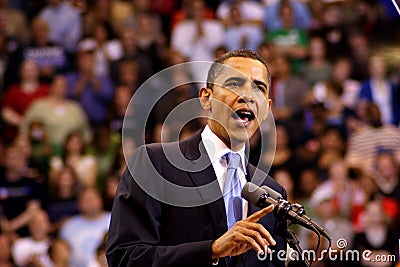 Obama Declares Victory In St. Paul, MN Editorial Stock Photo