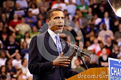 Obama Declares Victory In St. Paul, MN Editorial Stock Photo