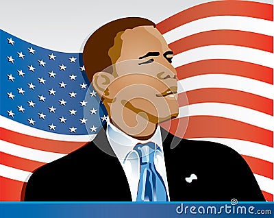 Obama Flag Two Vector Illustration