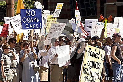 Obama healthcare demonstrators protesters Editorial Stock Photo