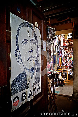 Obama poster in kenya Editorial Stock Photo